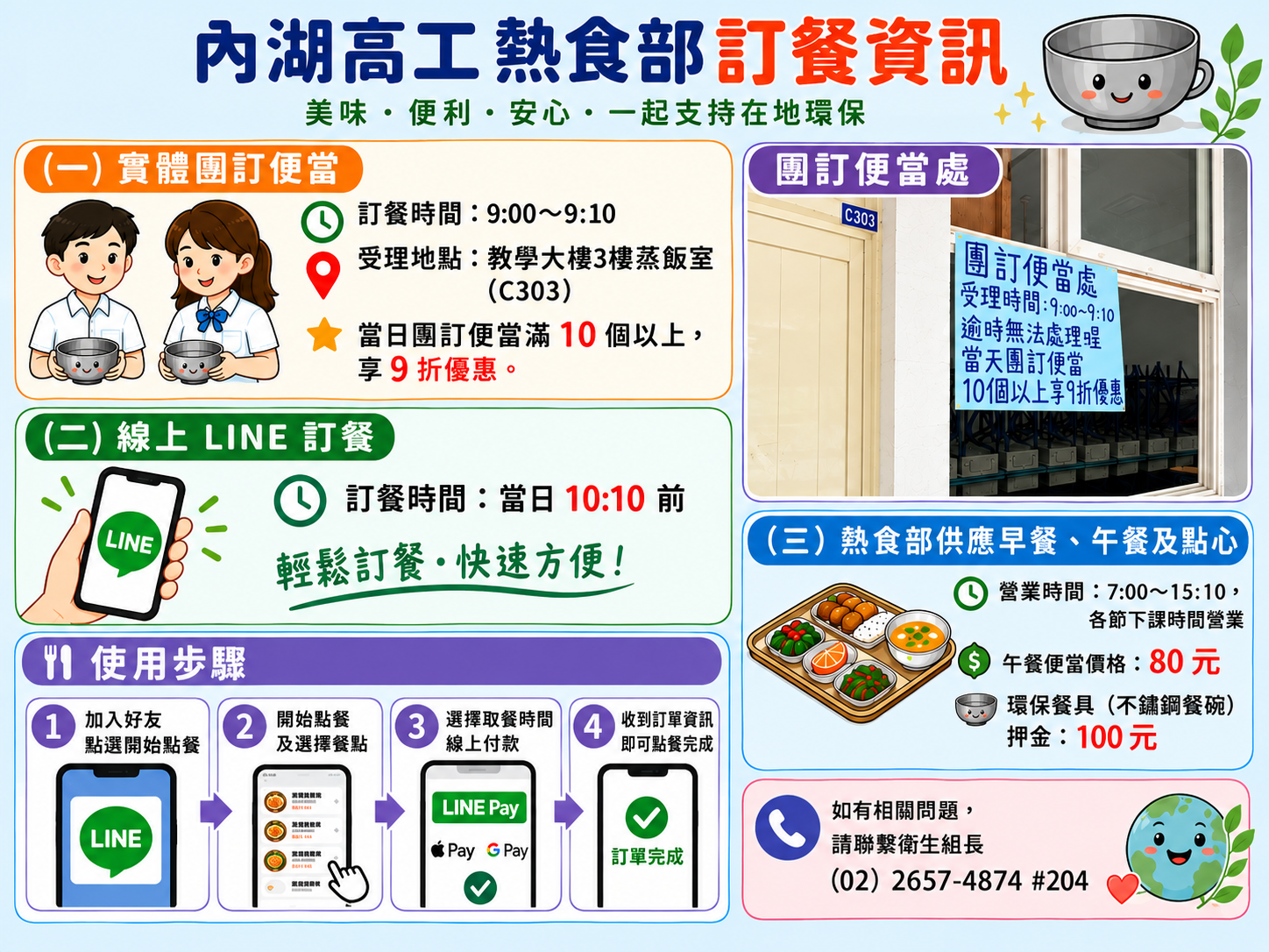 內湖高工熱食部訂餐資訊